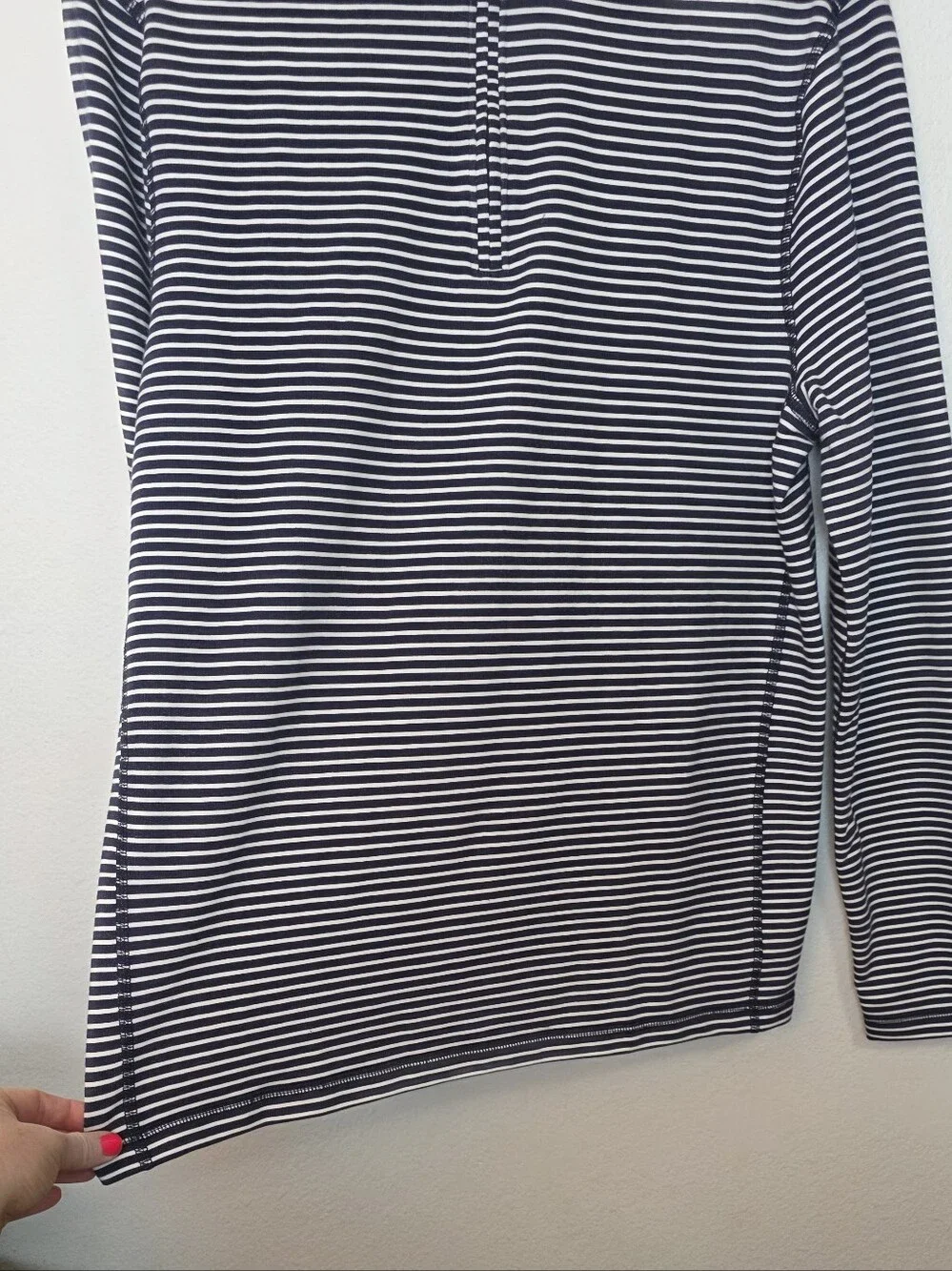 🚨NEW J CREW Men's Striped Performance Half-Zip Sweatshirt Coastal Nautical Sz M